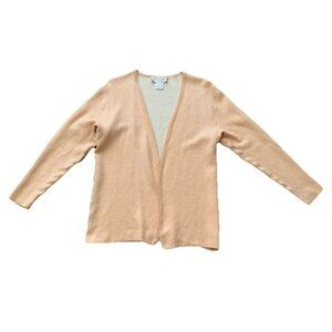 Genny Maglia Sweater Womens Large Yellow Gold Open Front Cardigan Viscose